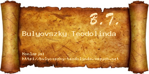 Bulyovszky Teodolinda névjegykártya